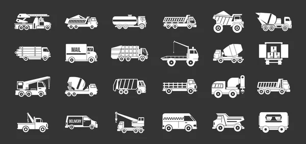 Lastbil Ikonuppsättning grå vektor — Stock vektor