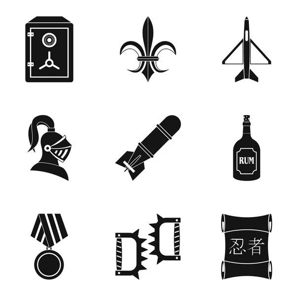 Conjunto de ícones de ornamento, estilo simples —  Vetores de Stock