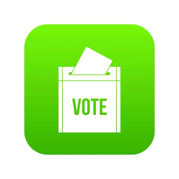 Ballot box icon digital green — Stock Vector