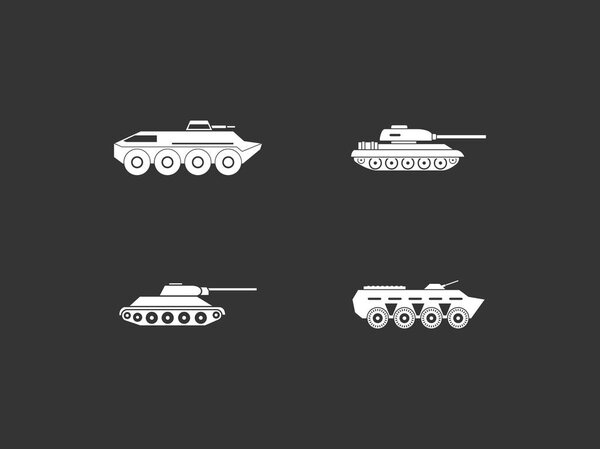 Tank icon set grey vector