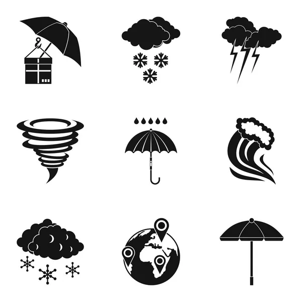 Conjunto de iconos meteorológicos, estilo simple — Vector de stock