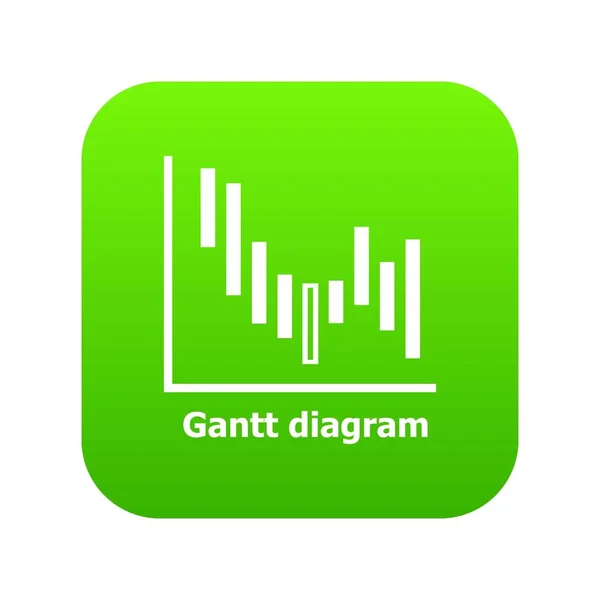Diagrama de Gantt icono verde vector — Archivo Imágenes Vectoriales