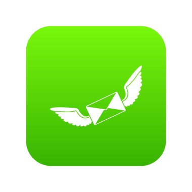 Aşk mektubu simgesi dijital yeşil