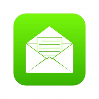 Zarf kağıt simgesi dijital yeşil levha ile