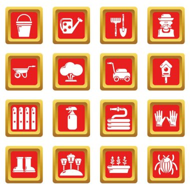 Kızıl Meydan vektör bahçıvan Icons set