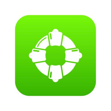 Lifebuoy yeşil simge vektör