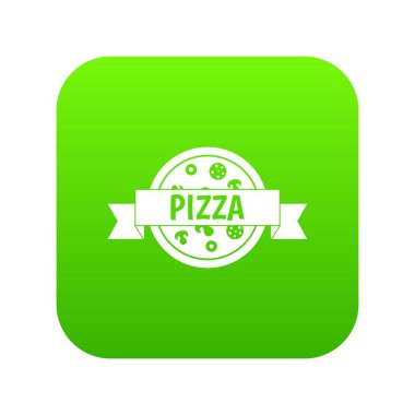 Kurdele simgesi dijital yeşil pizza etiketle