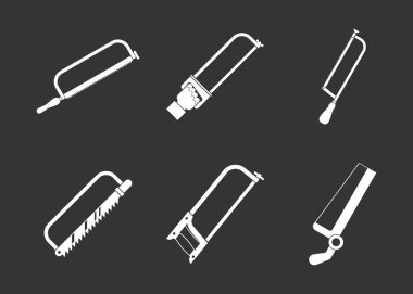 Gri vektör demir testeresi Icon set