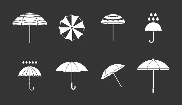 Parasol ikona szary wektor zestaw — Wektor stockowy