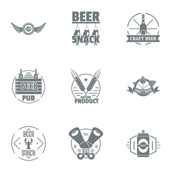 Conjunto de logotipo de cerveza artesanal, estilo simple — Vector de stock