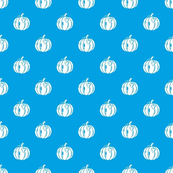 Pumpkin pattern vector seamless blue — Stock Vector