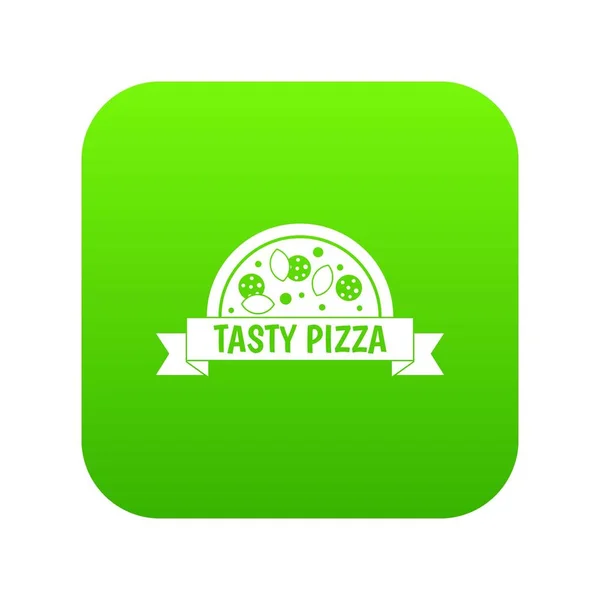 Leckere Pizza Zeichen Symbol digital grün — Stockvektor