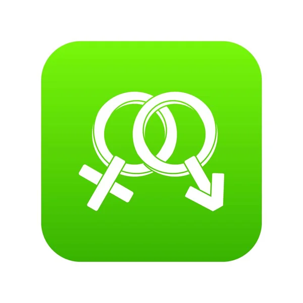 Homme et femme signes icône numérique vert — Image vectorielle