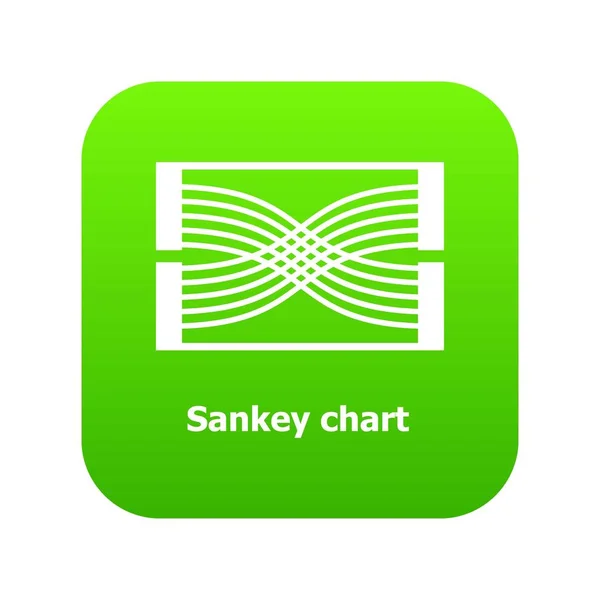 Sankey chart icon green vector — Stock Vector
