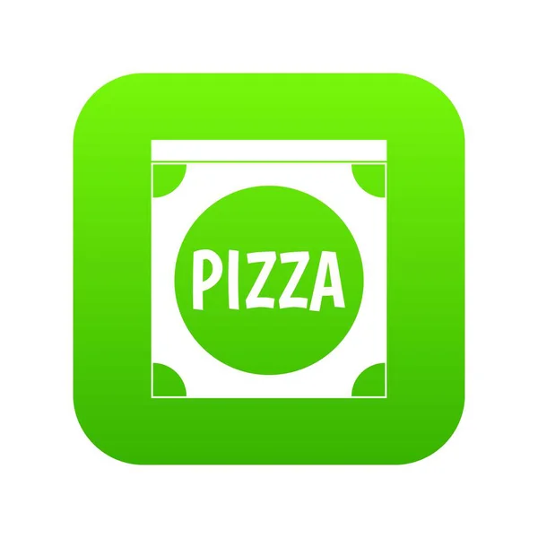 Pizza box pokrywa ikona cyfrowy zielony — Wektor stockowy