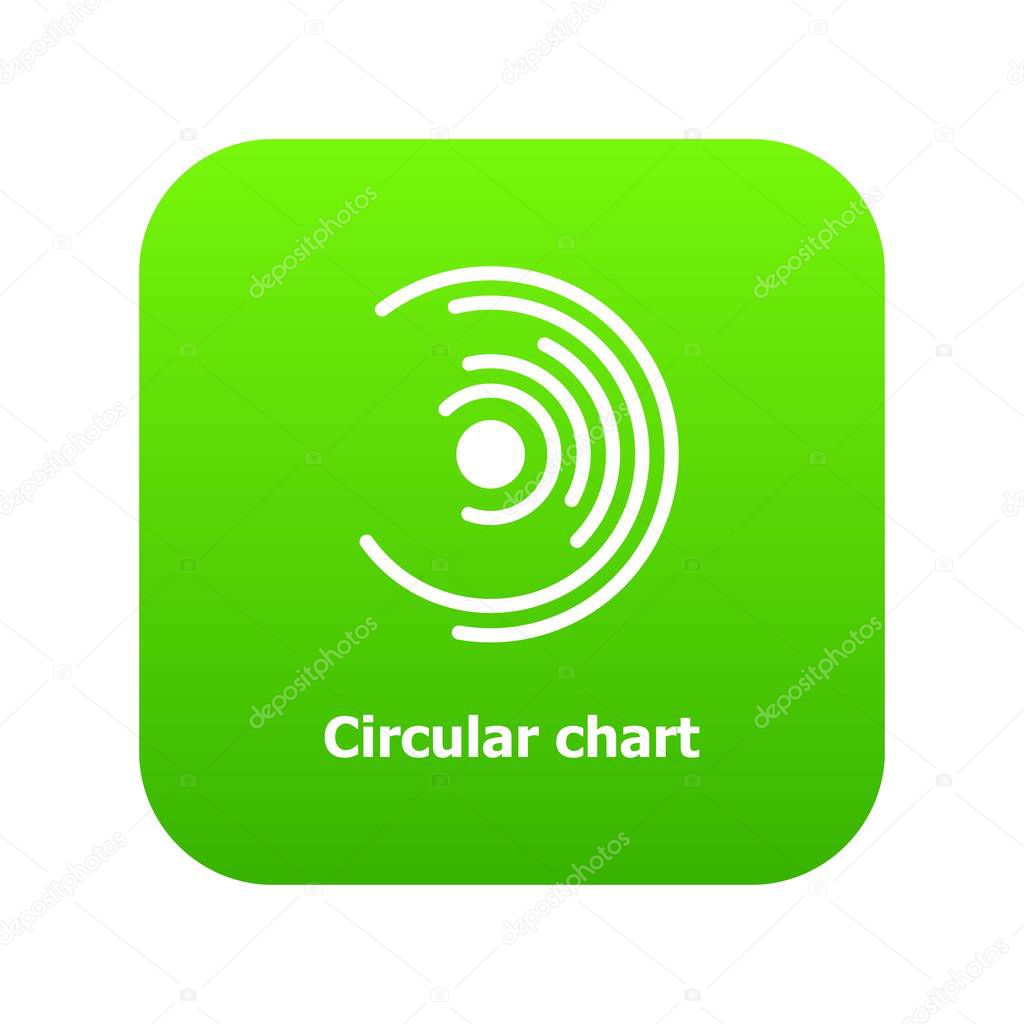Circular chart icon green vector