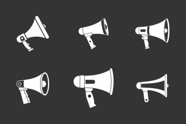 Gri vektör Handspeaker Icon set