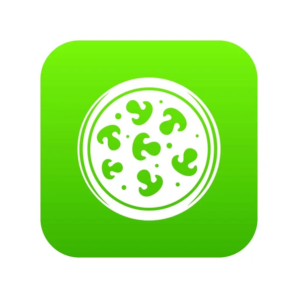 Cogumelo ícone de pizza verde digital — Vetor de Stock