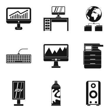 Programcı Icons set, basit tarzı