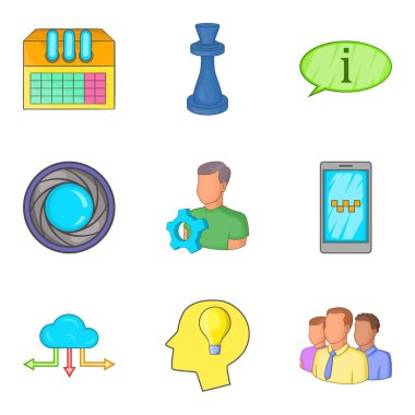 İlerici ek simgeler kümesi, karikatür tarzı