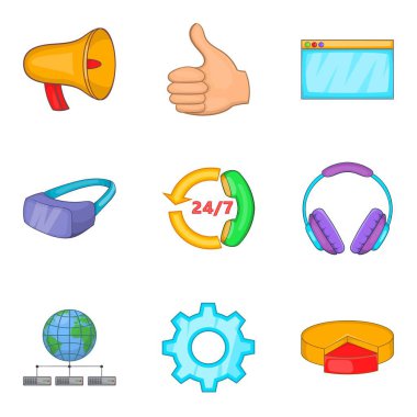 Profesyonel tasarımcı Icons set, karikatür tarzı