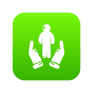 Koruma yaşam yeşil simge vektör