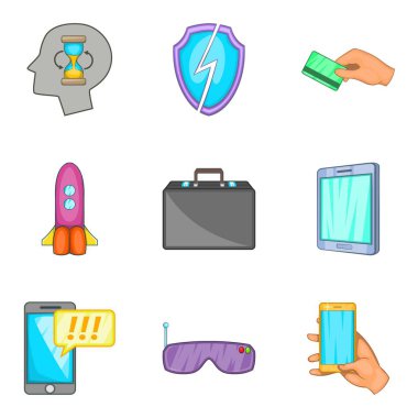 Web geliştirici Icons set, karikatür tarzı