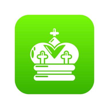 Taç yeşil simge vektör