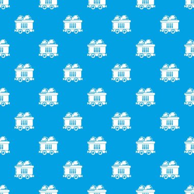 Kömür araba desen vektör kesintisiz mavi