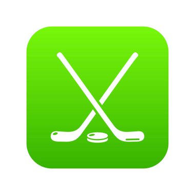 Hokey sopası yeşil simge vektör