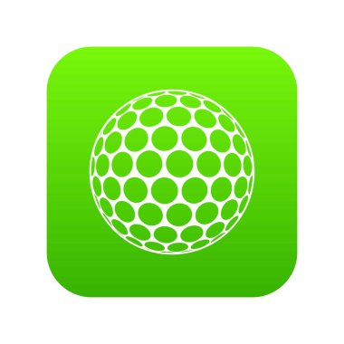 Siyah ve beyaz golf topu simgesini dijital yeşil