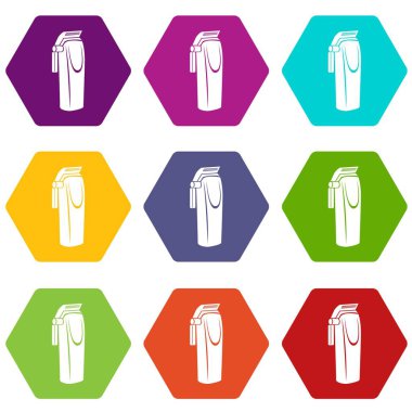 9 vektör tıraş Icons set