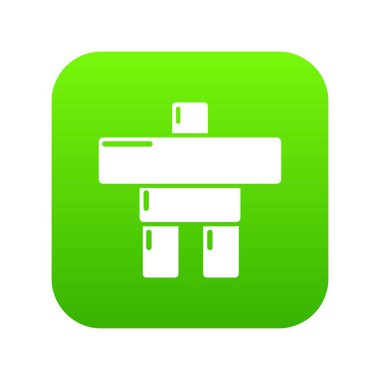 Kanada yeşil simge vektör taş heykel