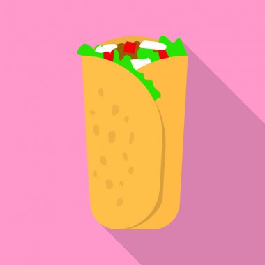 Shaurma simgesi, düz stil