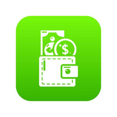 Çanta yeşil simge vektör