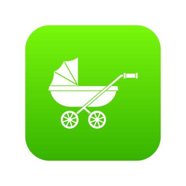 Bebek arabası simgesi dijital yeşil