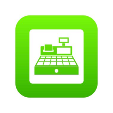 Satılık kasa simgesi dijital yeşil