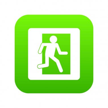 Yangın çıkış işareti simgesi dijital yeşil