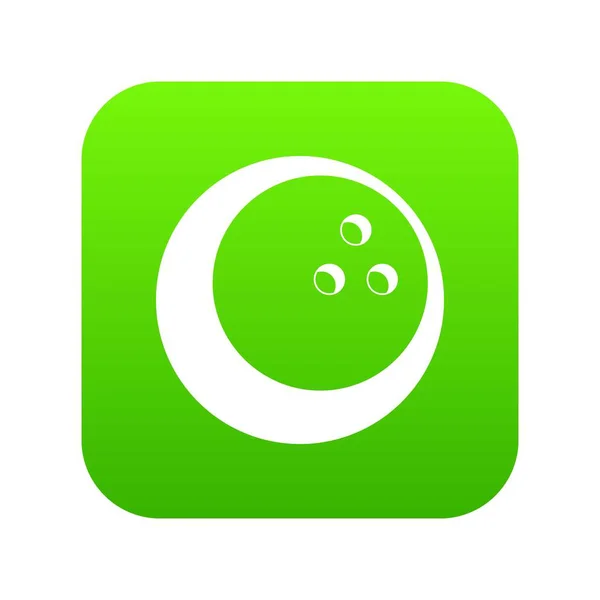 Boliche marmorizado ícone de bola verde digital — Vetor de Stock