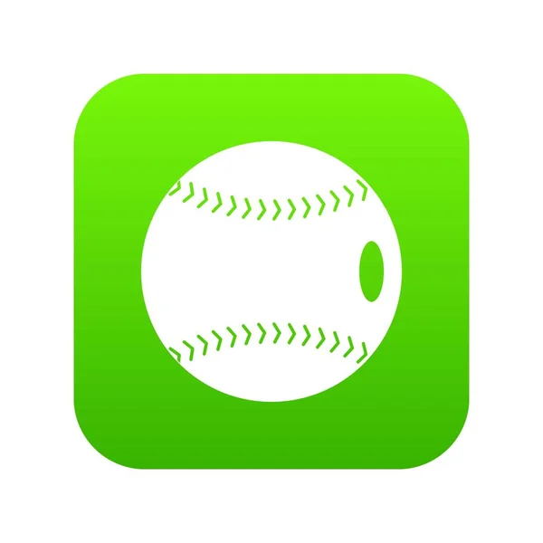 Icono pelota de béisbol digital verde — Archivo Imágenes Vectoriales