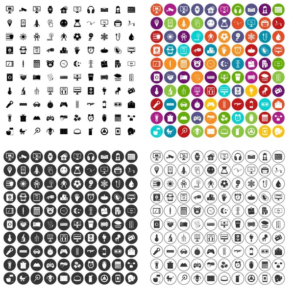 100 iconos de aplicación conjunto variante vectorial — Vector de stock