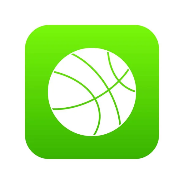 농구 공 아이콘 디지털 그린 — 스톡 벡터