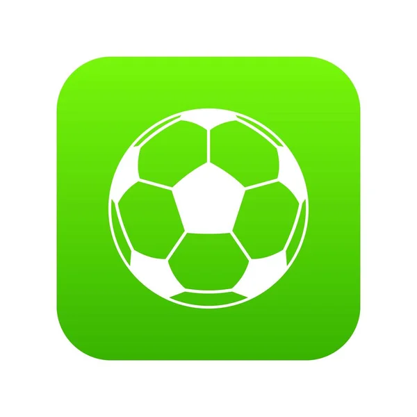 Futbol ya da futbol topu simgesini dijital yeşil — Stok Vektör