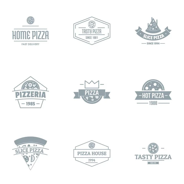 Pizzeria logotyp set, enkel stil — Stock vektor