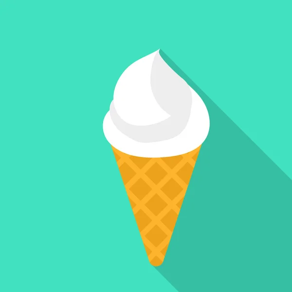 Ice cream cone icon, flat style — Stock Vector