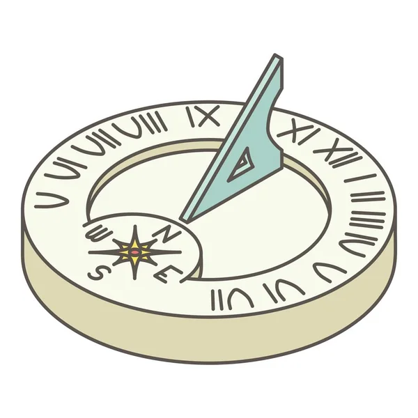 Ícone do relógio solar, estilo isométrico — Vetor de Stock