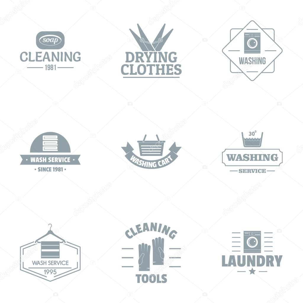 Cleanup logo set. Simple set of 9 cleanup vector logo for web isolated on white background