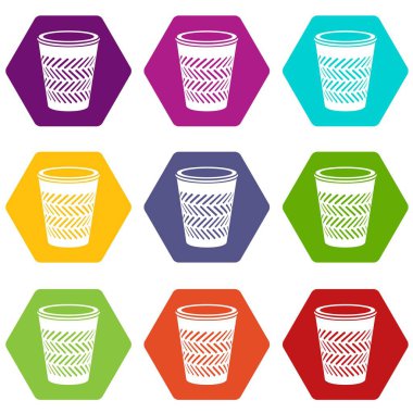 9 vektör bin Icons set