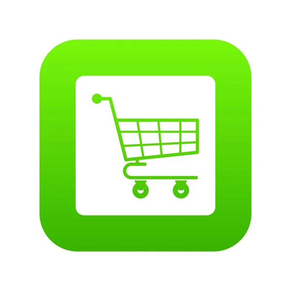 Shopping cart ikonen digital green — Stock vektor