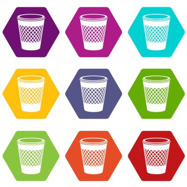 9 vektör yerli bin Icons set